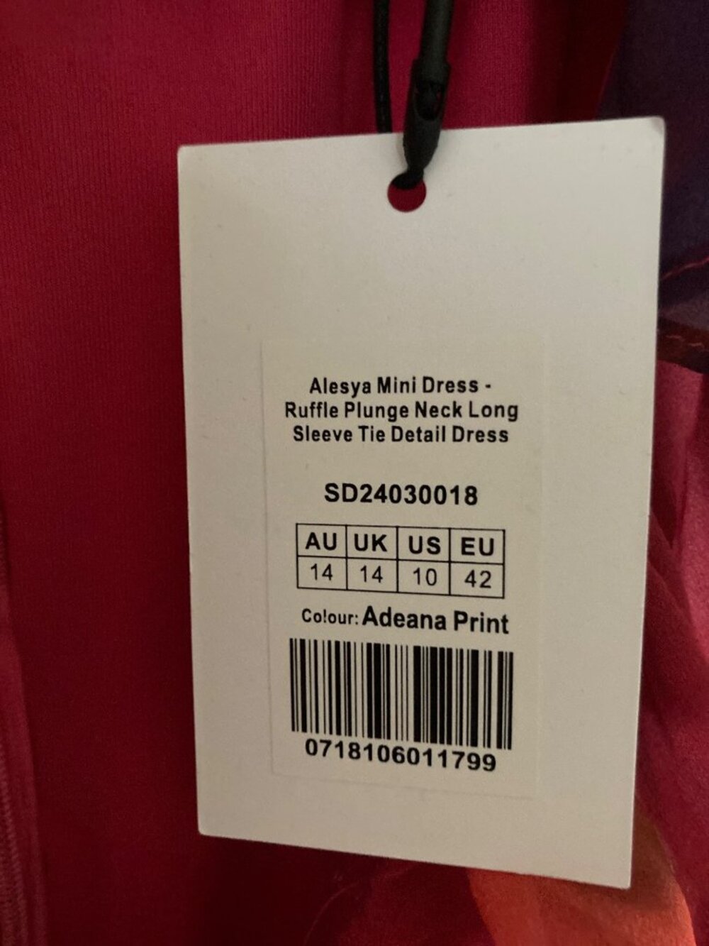 Showpo Pink and Purple Alesya Ruffle Mini Dress 10 NWT - Picture 4 of 6